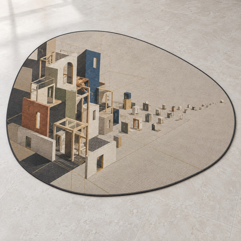 Pocket Atelier Parallax Custom Shape Mat with dimensional printed themed artwork; representative AI-generated mockup.