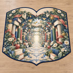 Elementary Learning Garden Custom Shape Mat with dimensional printed themed artwork; representative AI-generated mockup.