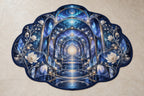 Logic Aurora Nexus Custom Shape Mat with dimensional printed themed artwork; representative AI-generated mockup.