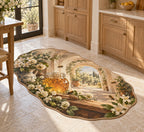 Honey Harvest Pantry Custom Shape Mat with dimensional printed themed artwork; representative AI-generated mockup.