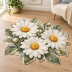 Daisy Chain Custom Shape Mat with dimensional printed themed artwork; representative AI-generated mockup.
