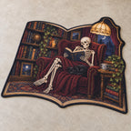 Skeleton Reading Nook Custom Shape Mat with dimensional printed themed artwork; representative AI-generated mockup.