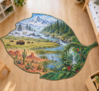 World Biomes Custom Shape Mat with dimensional printed themed artwork; representative AI-generated mockup.
