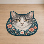 Rescue Cat Advocate Custom Shape Mat with dimensional printed themed artwork; representative AI-generated mockup.