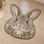 House Rabbit Companion Custom Shape Mat with dimensional printed themed artwork; representative AI-generated mockup.