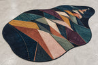 Selvedge Prismfall Custom Shape Mat with dimensional printed themed artwork; representative AI-generated mockup.