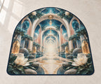 Voice Bloom Resonance Atrium Custom Shape Mat with dimensional printed themed artwork; representative AI-generated mockup.