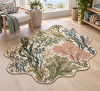 Seaweed Herbarium Custom Shape Mat with dimensional printed themed artwork; representative AI-generated mockup.