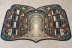 Storybook Library Conservatory Custom Shape Mat with dimensional printed themed artwork; representative AI-generated mockup.