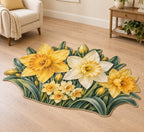 Daffodil and Jonquil Custom Shape Mat with dimensional printed themed artwork; representative AI-generated mockup.