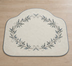 Silver Anniversary Olive Halo Custom Shape Mat with dimensional printed themed artwork; representative AI-generated mockup.