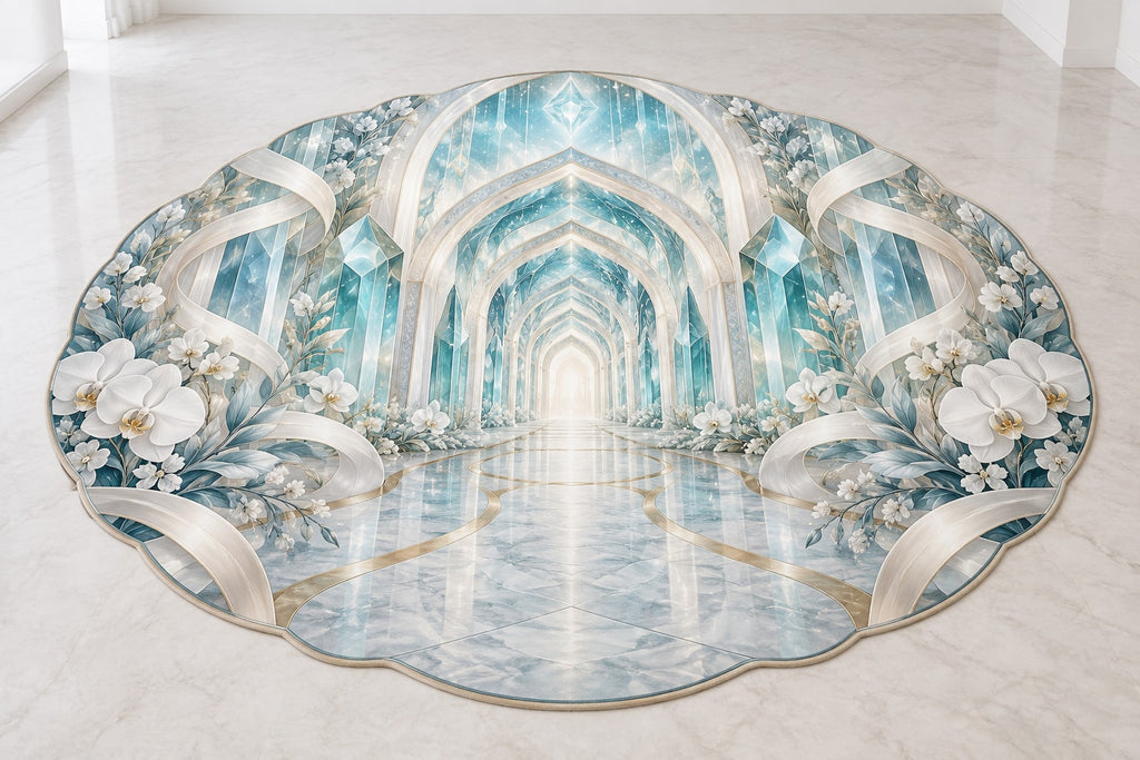 Dental Hygienist Prism Atrium Custom Shape Mat with dimensional printed themed artwork; representative AI-generated mockup.