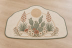 Desert Botanical Arch Custom Shape Mat with dimensional printed themed artwork; representative AI-generated mockup.