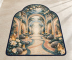 Empathy Pathway Sanctuary Custom Shape Mat with dimensional printed themed artwork; representative AI-generated mockup.