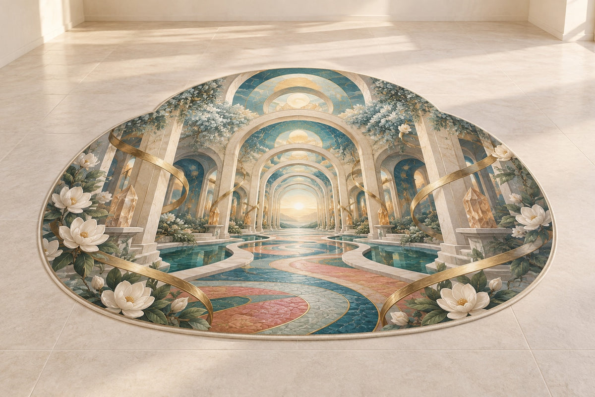 Occupational Therapy Renewal Custom Shape Mat with dimensional printed themed artwork; representative AI-generated mockup.
