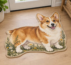 Corgi Custom Shape Mat with dimensional printed themed artwork; representative AI-generated mockup.