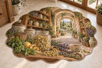 Herbal Tea Shelf Custom Shape Mat with dimensional printed themed artwork; representative AI-generated mockup.