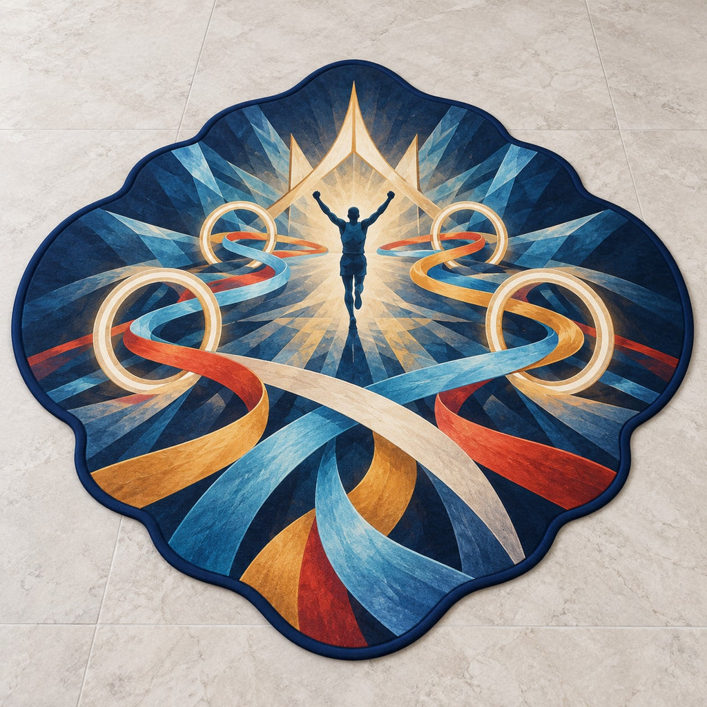 Cadence Crown Convergence Custom Shape Mat with dimensional printed themed artwork; representative AI-generated mockup.