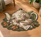 Woodland Tea Picnic Custom Shape Mat with dimensional printed themed artwork; representative AI-generated mockup.