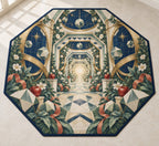 Geometric Wonder Observatory Custom Shape Mat with dimensional printed themed artwork; representative AI-generated mockup.