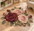Rose Herbarium Custom Shape Mat with dimensional printed themed artwork; representative AI-generated mockup.