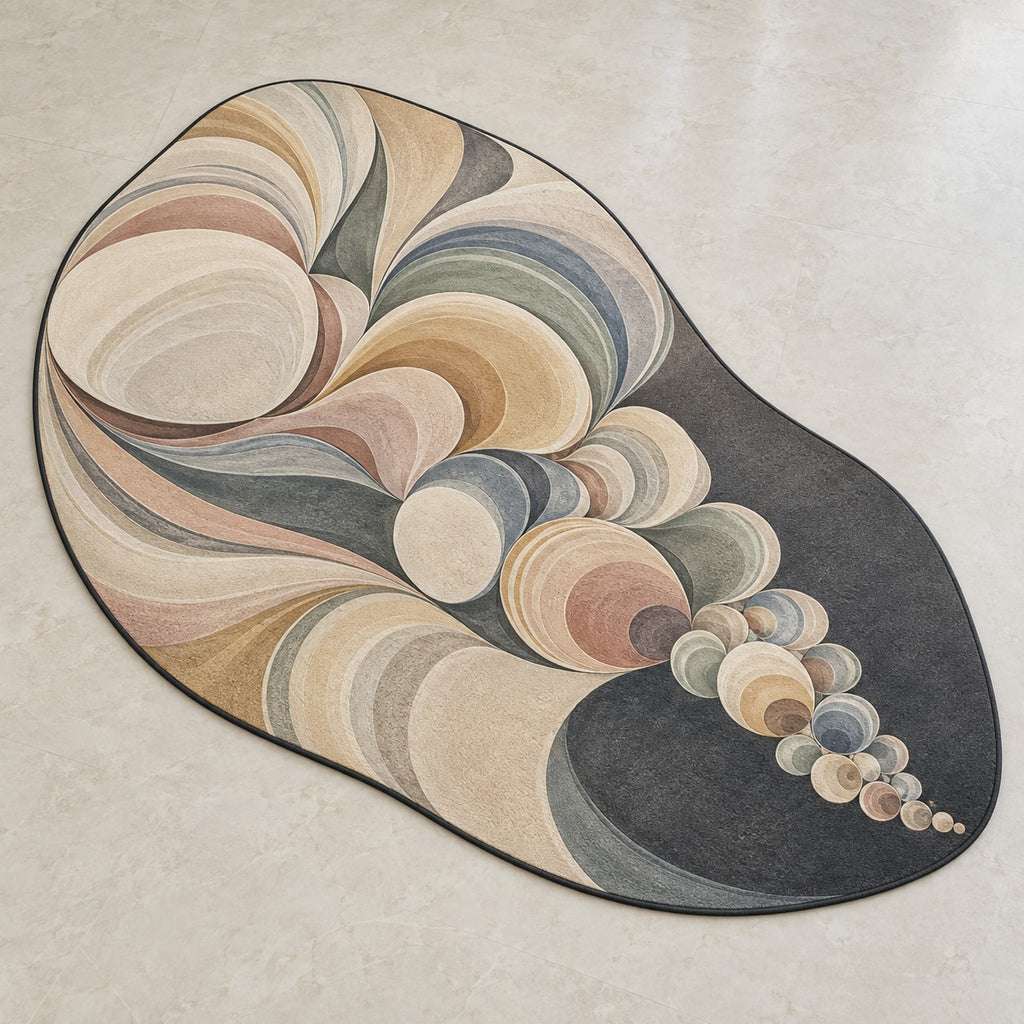 Prismatic Soapfold Cascade Custom Shape Mat with dimensional printed themed artwork; representative AI-generated mockup.