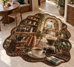 Coffee Brewing Tools Custom Shape Mat with dimensional printed themed artwork; representative AI-generated mockup.