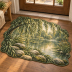 Willow Pond Custom Shape Mat with dimensional printed themed artwork; representative AI-generated mockup.