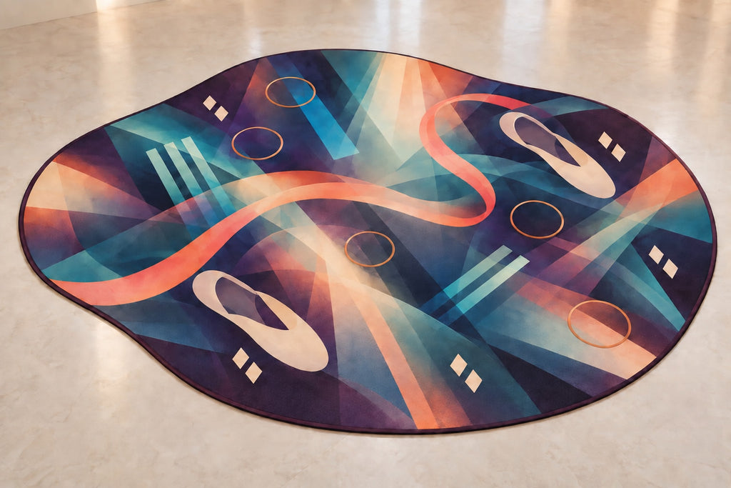Tempo Lantern Rehearsal Custom Shape Mat with dimensional printed themed artwork; representative AI-generated mockup.