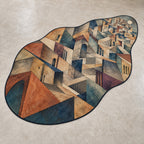 Inkline Cityfold Custom Shape Mat with dimensional printed themed artwork; representative AI-generated mockup.