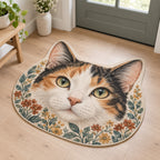 Calico Cat Companion Custom Shape Mat with dimensional printed themed artwork; representative AI-generated mockup.