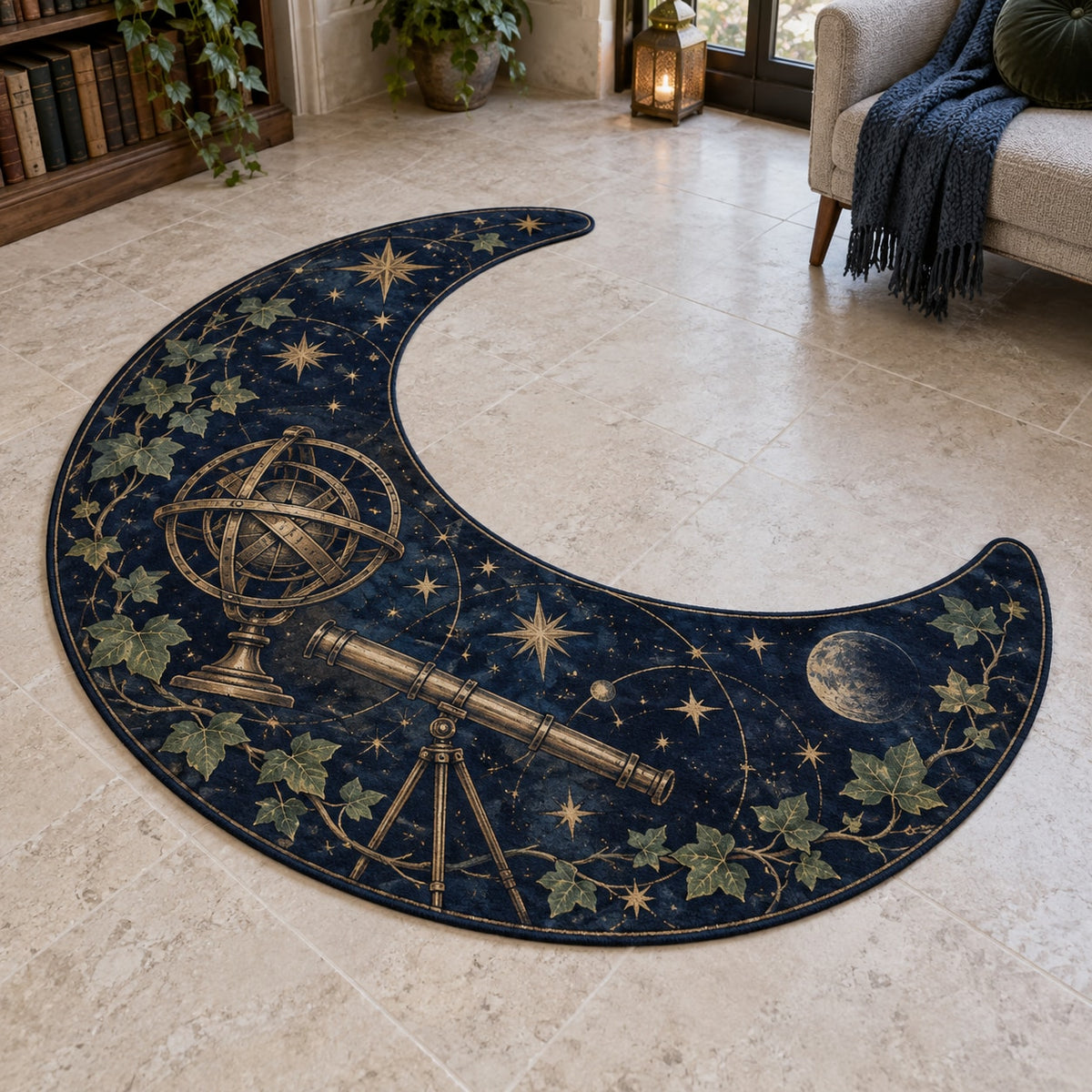 Ancient Observatory Custom Shape Mat with dimensional printed themed artwork; representative AI-generated mockup.