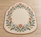 Folk Floral Wedding Wreath Custom Shape Mat with dimensional printed themed artwork; representative AI-generated mockup.