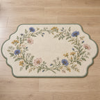 Wildflower Wedding Garden Custom Shape Mat with dimensional printed themed artwork; representative AI-generated mockup.