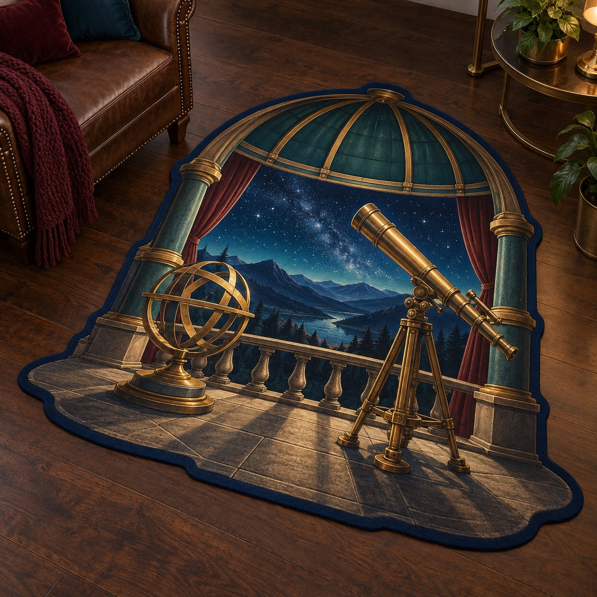 Astronomical Instruments Custom Shape Mat with dimensional printed themed artwork; representative AI-generated mockup.