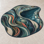 Luminous Aquascape Terraces Custom Shape Mat with dimensional printed themed artwork; representative AI-generated mockup.