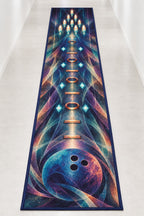 Tenpin Aurora Lattice Runner Rug with dimensional printed themed artwork; representative AI-generated mockup.