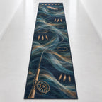 Rifflelight Cast Journey Runner Rug with dimensional printed themed artwork; representative AI-generated mockup.