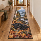 Sleeping Bear Leaves Runner Rug with dimensional printed themed artwork; representative AI-generated mockup.
