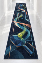 Midnight Dink Detour Runner Rug with dimensional printed themed artwork; representative AI-generated mockup.