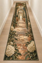 Housewarming Lantern Portal Runner Rug with dimensional printed themed artwork; representative AI-generated mockup.