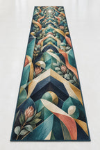 Venture Prism Atelier Runner Rug with dimensional printed themed artwork; representative AI-generated mockup.