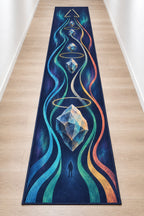 Aurora Cairn Ascension Runner Rug with dimensional printed themed artwork; representative AI-generated mockup.