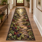 Wild Berry Bramble Runner Rug with dimensional printed themed artwork; representative AI-generated mockup.