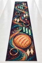 Crumb Lantern Fermentation Runner Rug with dimensional printed themed artwork; representative AI-generated mockup.