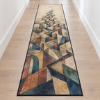 Inkline Cityfold Runner Rug with dimensional printed themed artwork; representative AI-generated mockup.