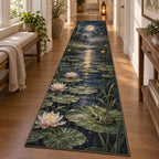 Enchanted Frog Pond Runner Rug with dimensional printed themed artwork; representative AI-generated mockup.