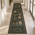 Alchemy Botanical Cabinet Runner Rug with dimensional printed themed artwork; representative AI-generated mockup.