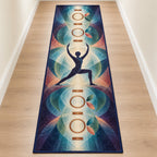 Stillpoint Prism Flow Runner Rug with dimensional printed themed artwork; representative AI-generated mockup.