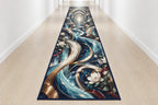 Luminous Circuit Sanctuary Runner Rug with dimensional printed themed artwork; representative AI-generated mockup.